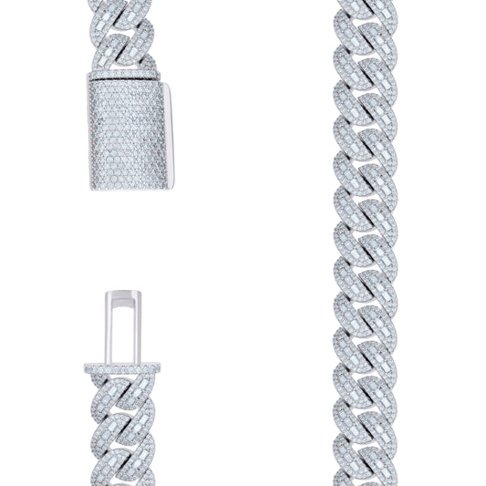 925 Sterling Silver Moissanite Chain 18mm