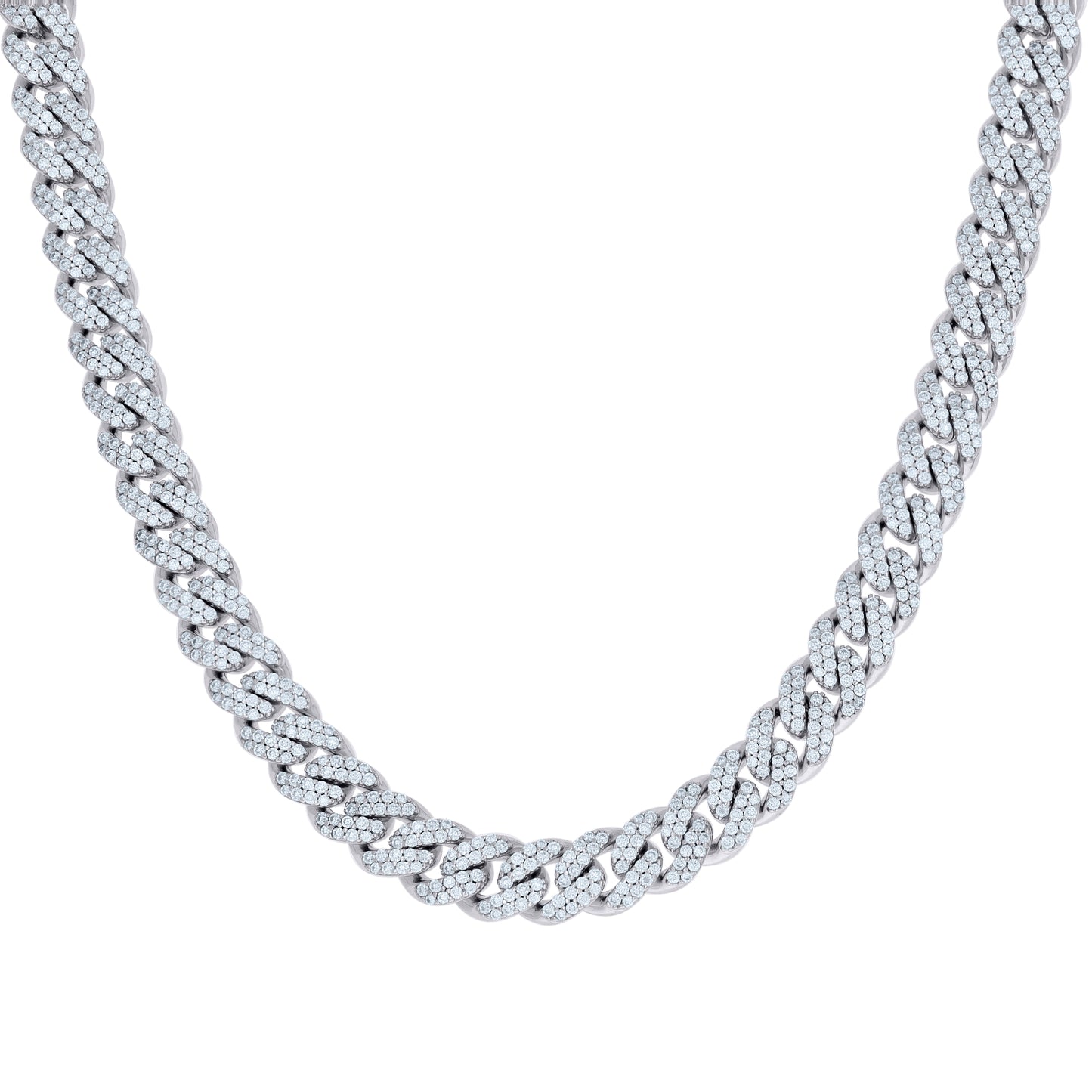 925 Sterling Silver Moissanite Chain 10mm-22"