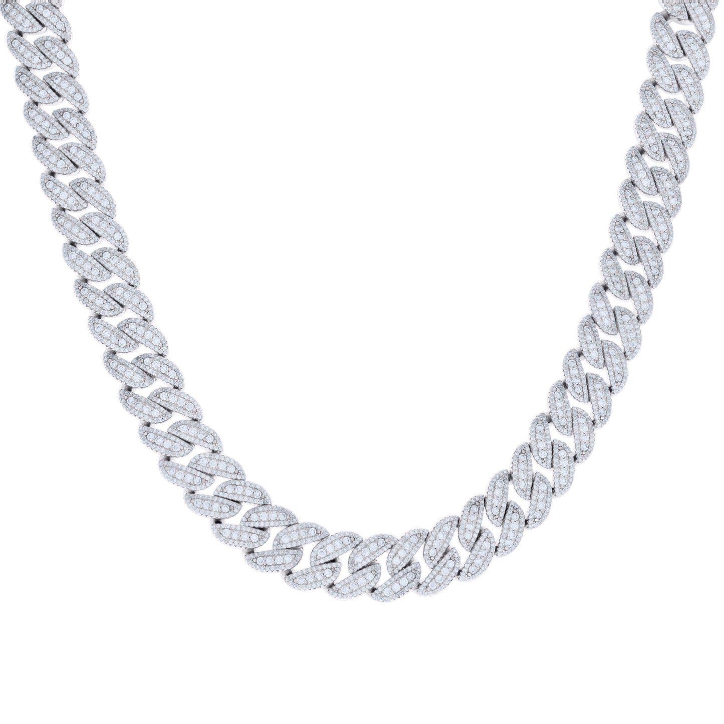 925 Sterling Silver Moissanite Chain 12mm