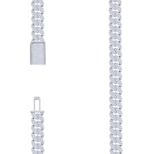 925 Sterling Silver Moissanite Chain 10mm