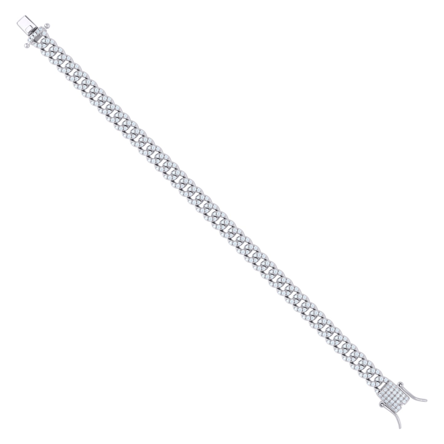 925 Sterling Silver Moissanite Chain 6mm