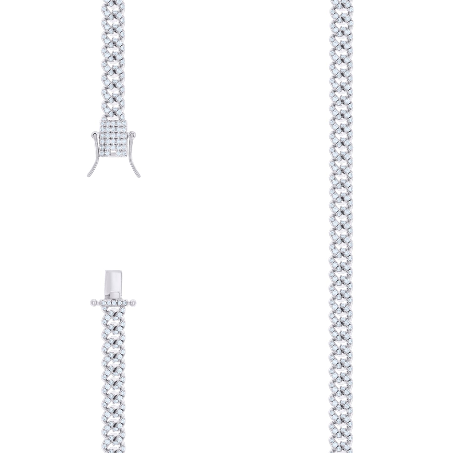 925 Sterling Silver Moissanite Chain 6mm