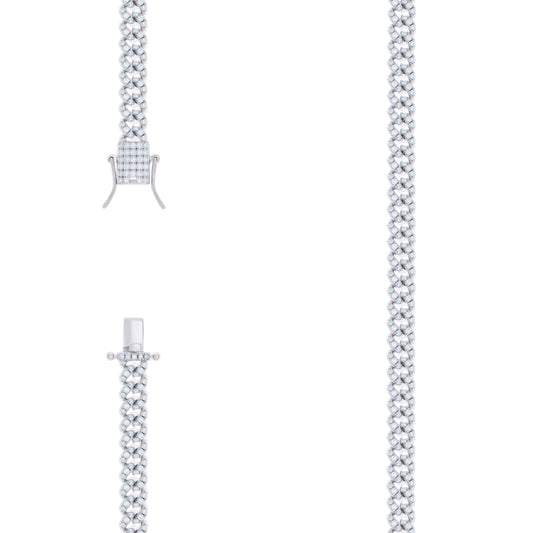 925 Sterling Silver Moissanite Chain 6mm