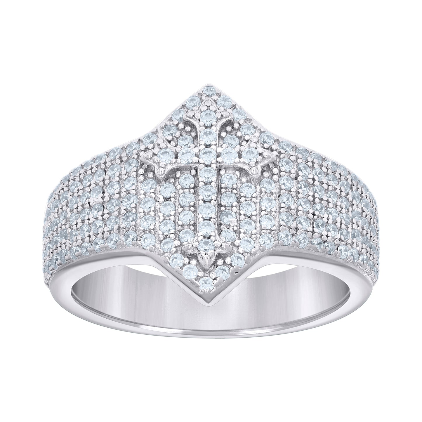925 Sterling Silver 0.97Ctw Moissanite Ring S8