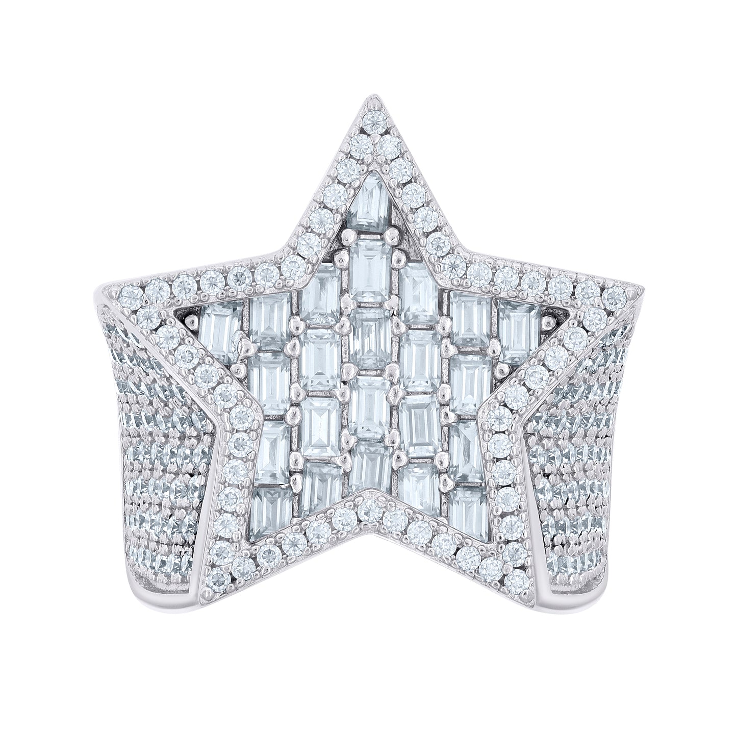 925 Sterling Silver R:3.36Ctw, B:2.25Ctw Moissanit