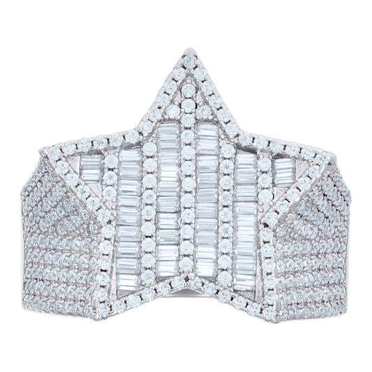 925 Sterling Silver R:1.30Ctw, B:1.17Ctw Moissanit