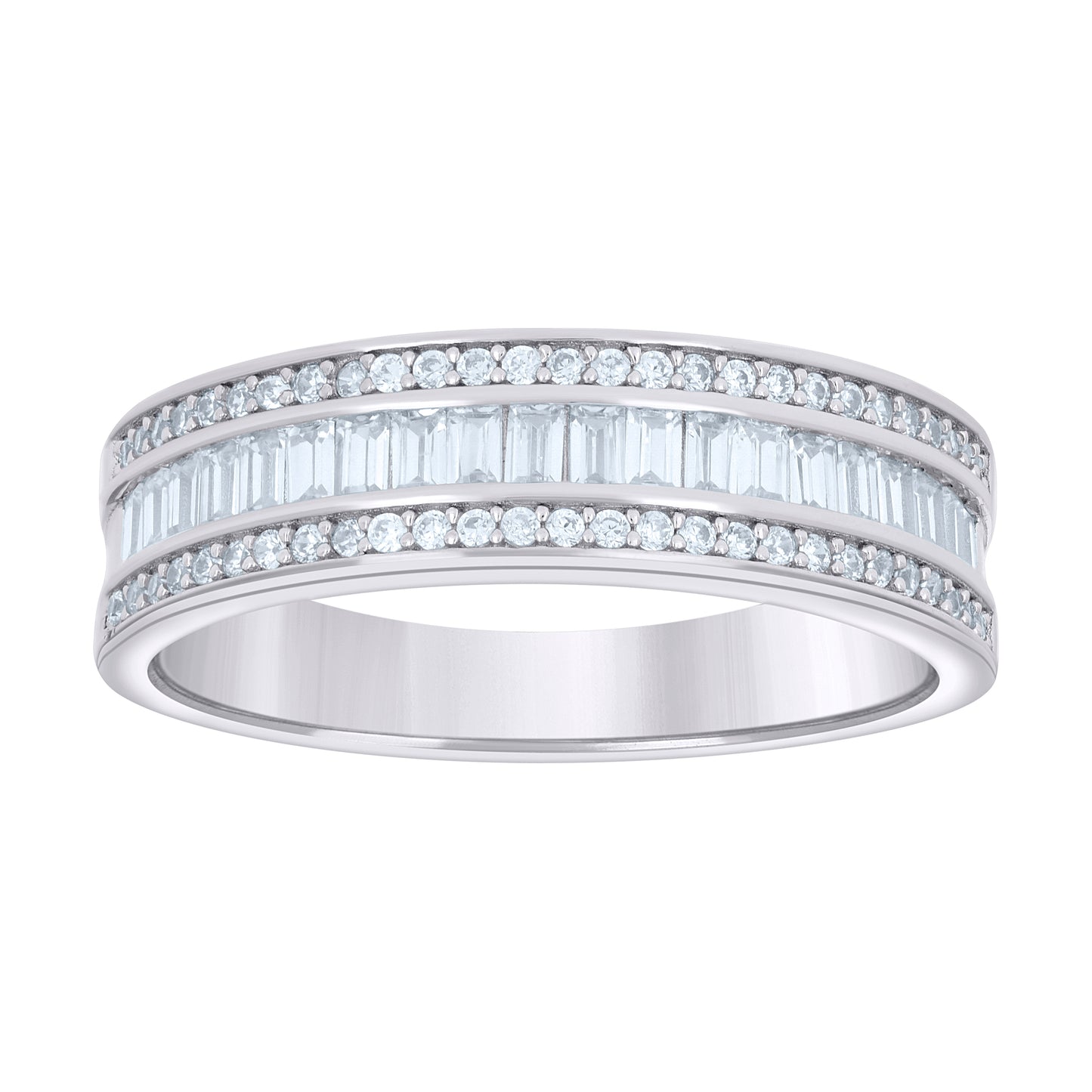 925 Sterling Silver 1.20Ctw Moissanite Ring Band S