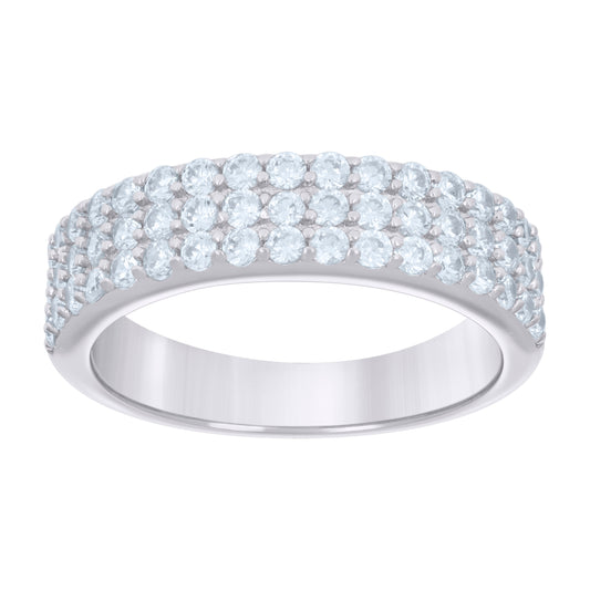 925 Sterling Silver 1.32Ctw Moissanite Ring Band S