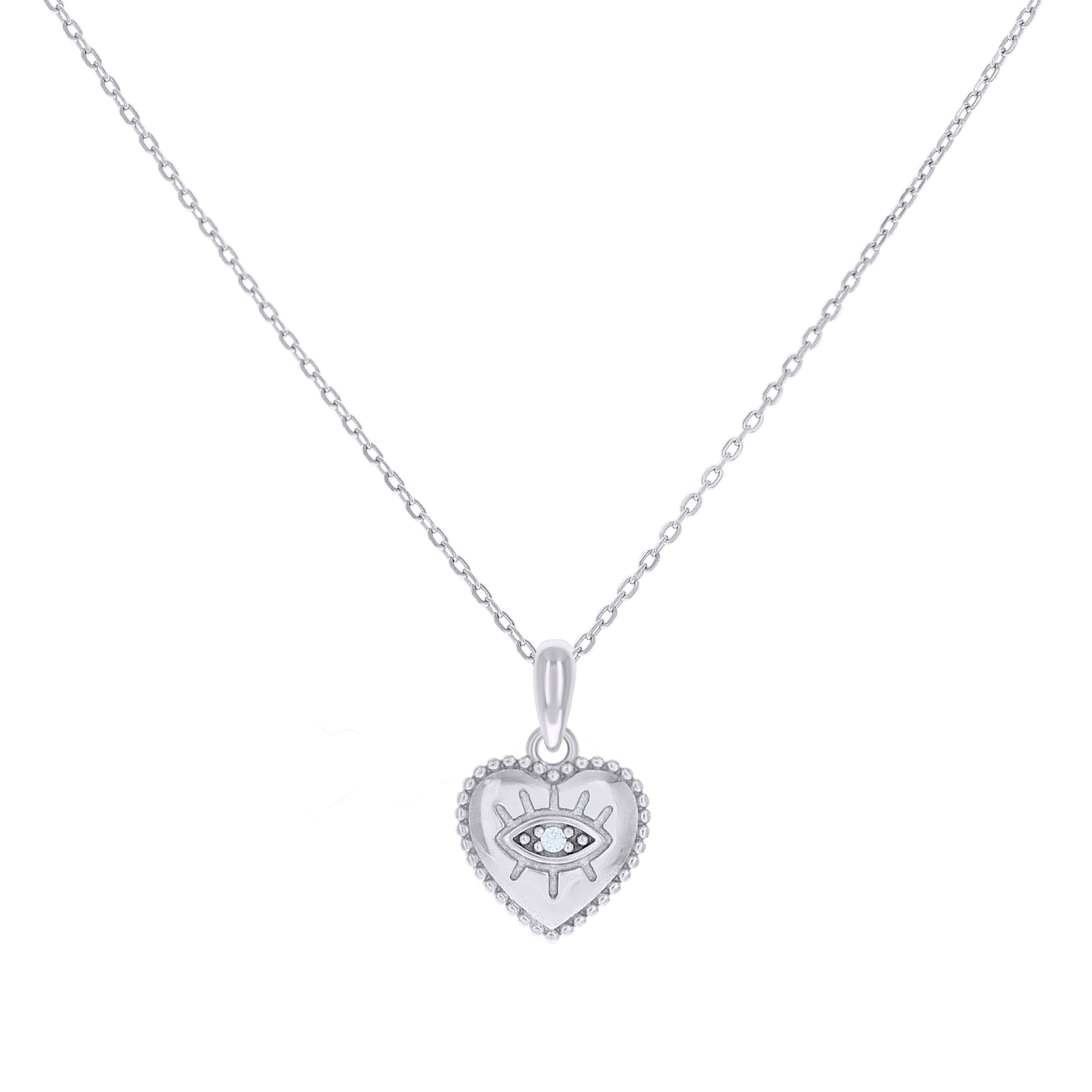 925 Sterling Silver Cz Necklace 18" (16"+2")