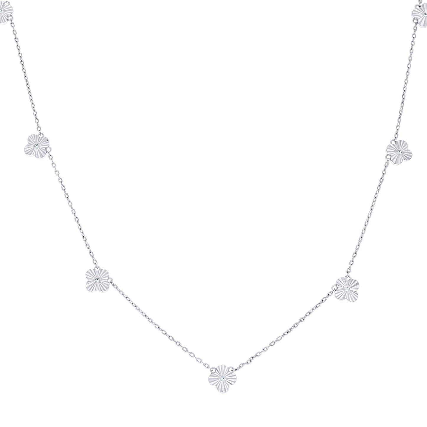 925 Sterling Silver Cz Necklace 18" (16"+2")