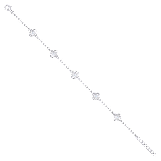 925 Sterling Silver Cz Bracelet 7.5" (6.5"+1")