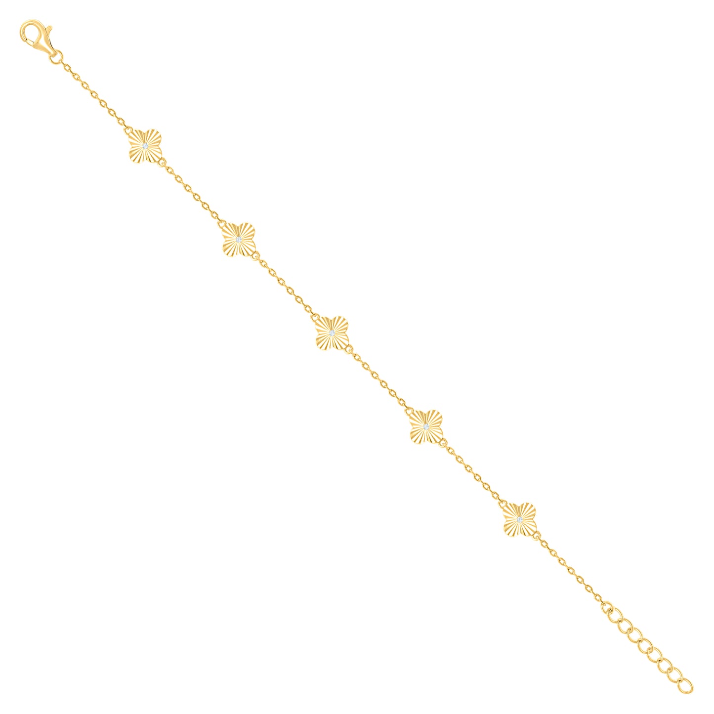 925 Sterling Silver Cz Bracelet 7.5" (6.5"+1")