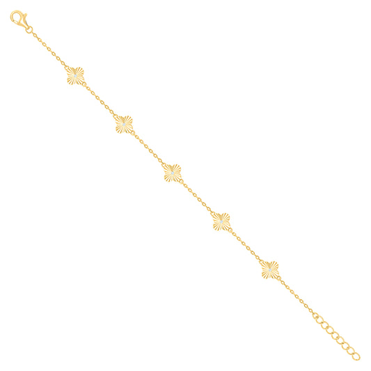 925 Sterling Silver Cz Bracelet 7.5" (6.5"+1")