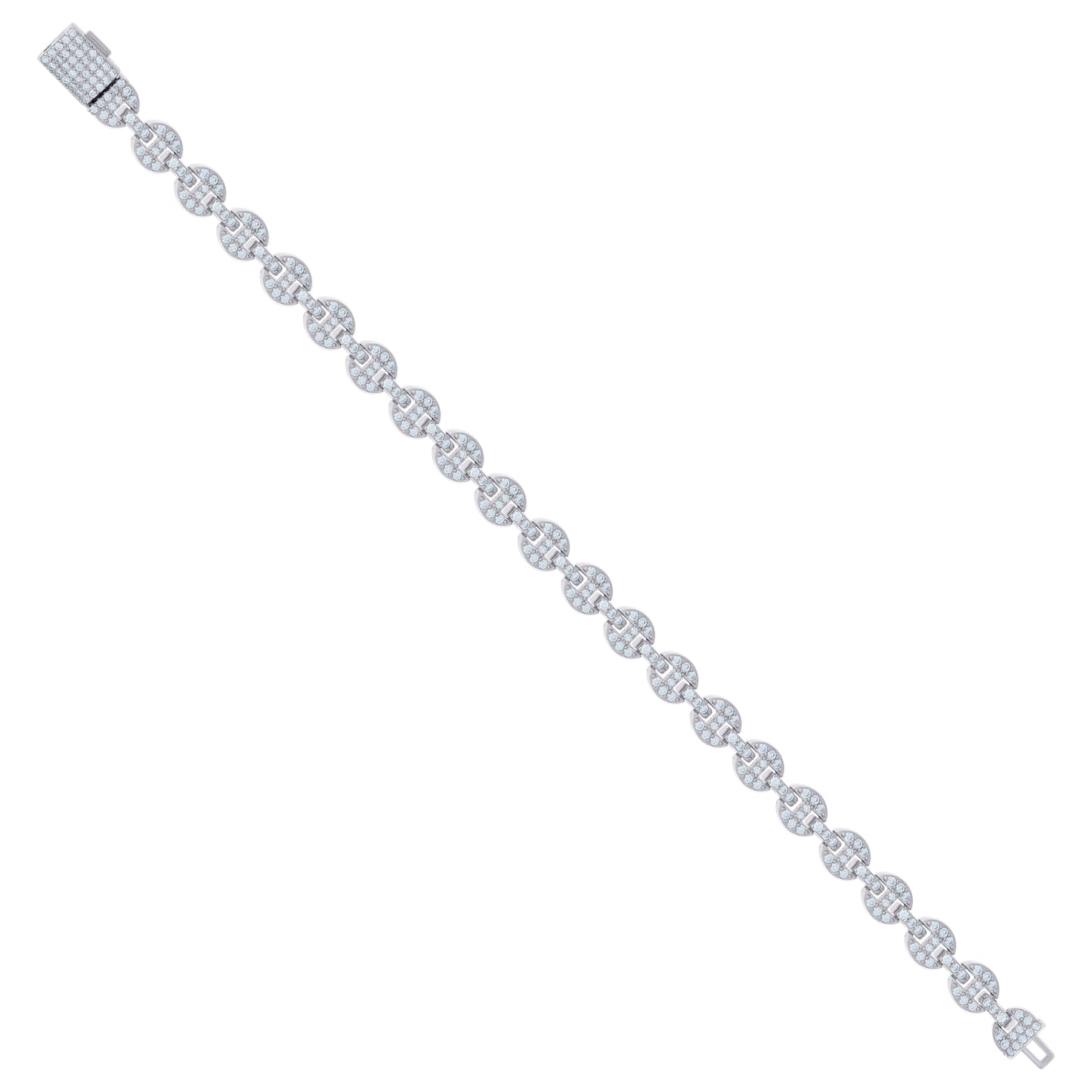 925 Sterling Silver Moissanite Fancy Chain