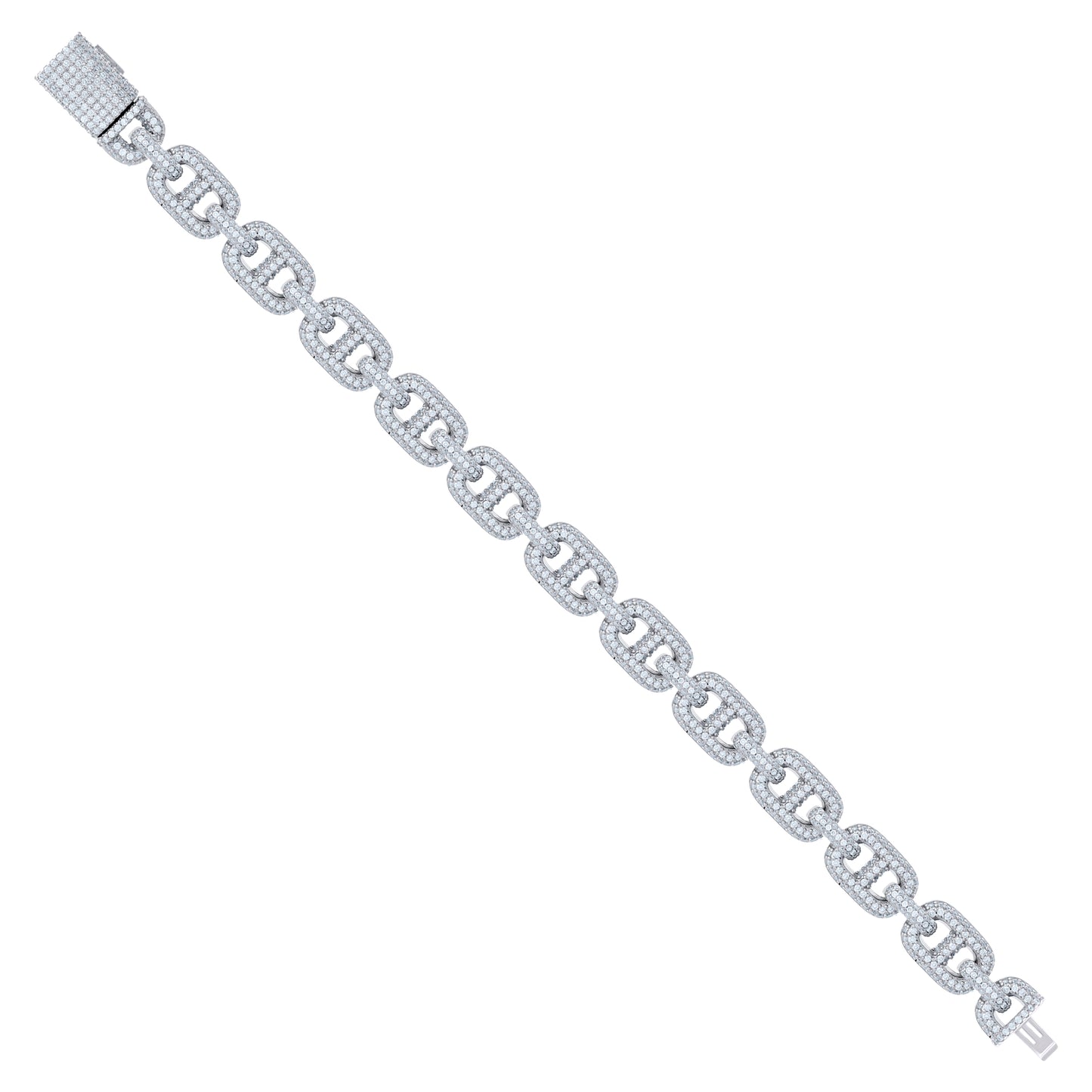 925 Sterling Silver Moissanite Fancy Chain 10mm