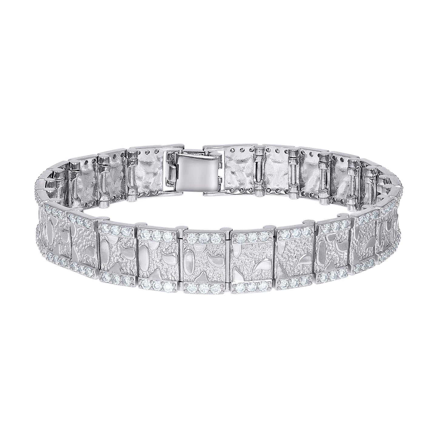 925 Sterling Silver Moissanite Bracelet 12mm