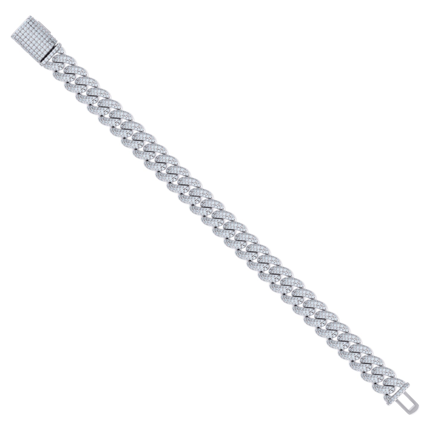 925 Sterling Silver Moissanite Chain 10mm