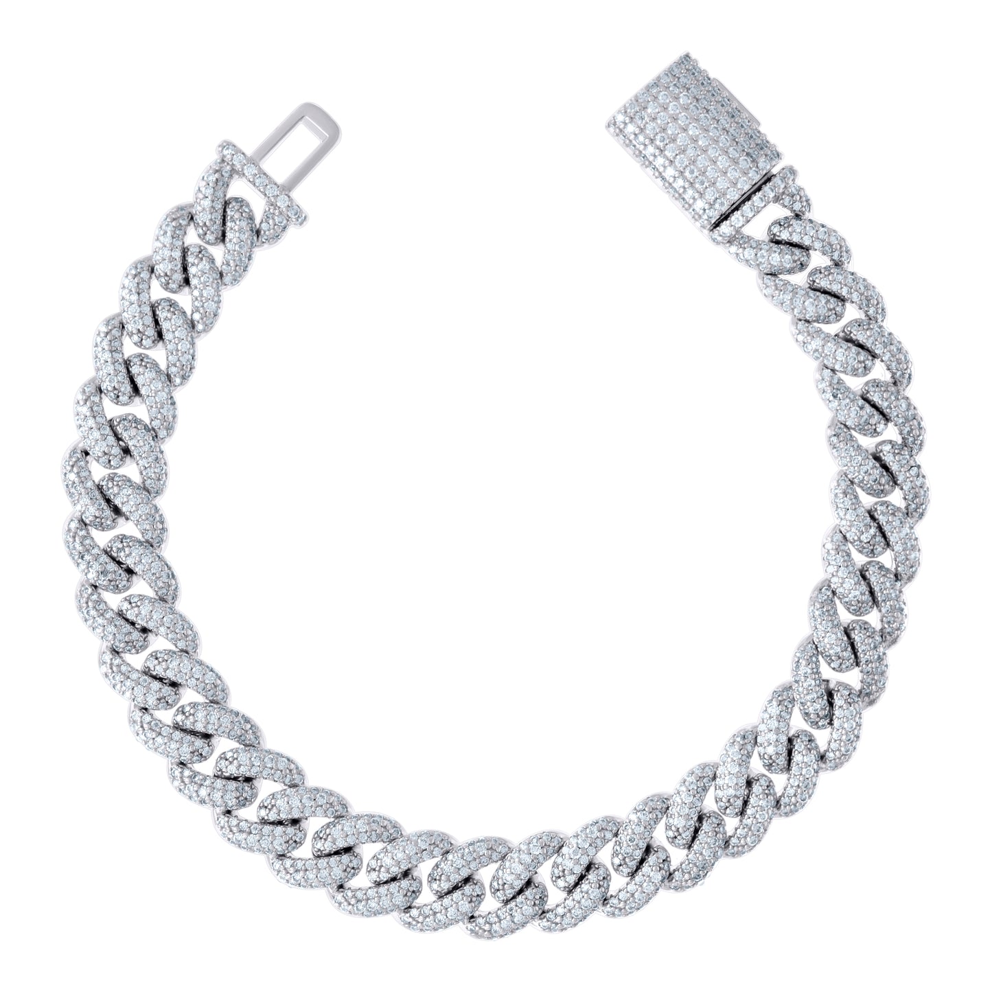 925 Sterling Silver Moissanite Chain 10mm
