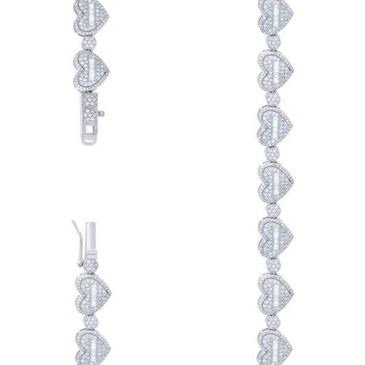 925 Sterling Silver Moissanite Fancy Chain