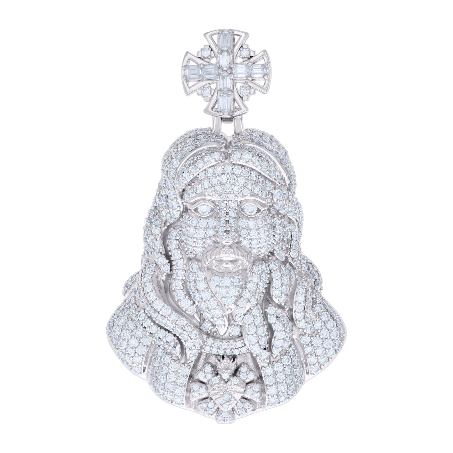 925 Silver Pendant 45mm Moissanite Ctw R:5.92 B:0.