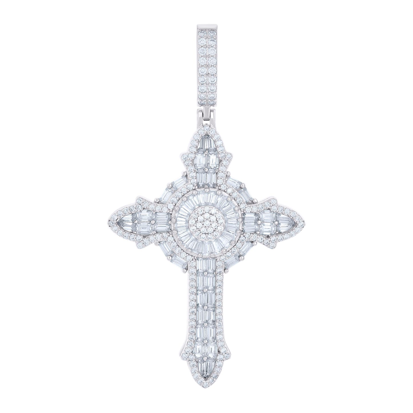 925 Silver Pendant 45mm Moissanite Ctw R:0.97 ; B: