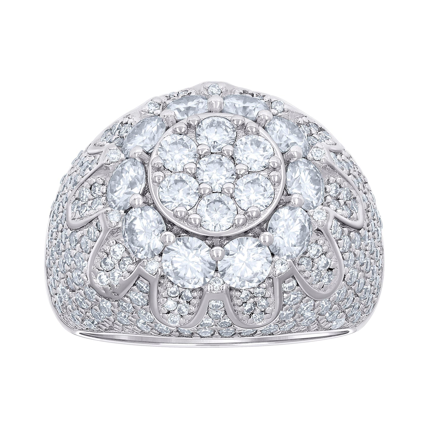 925 Sterling Silver 6.52Ctw Moissanite Ring S9