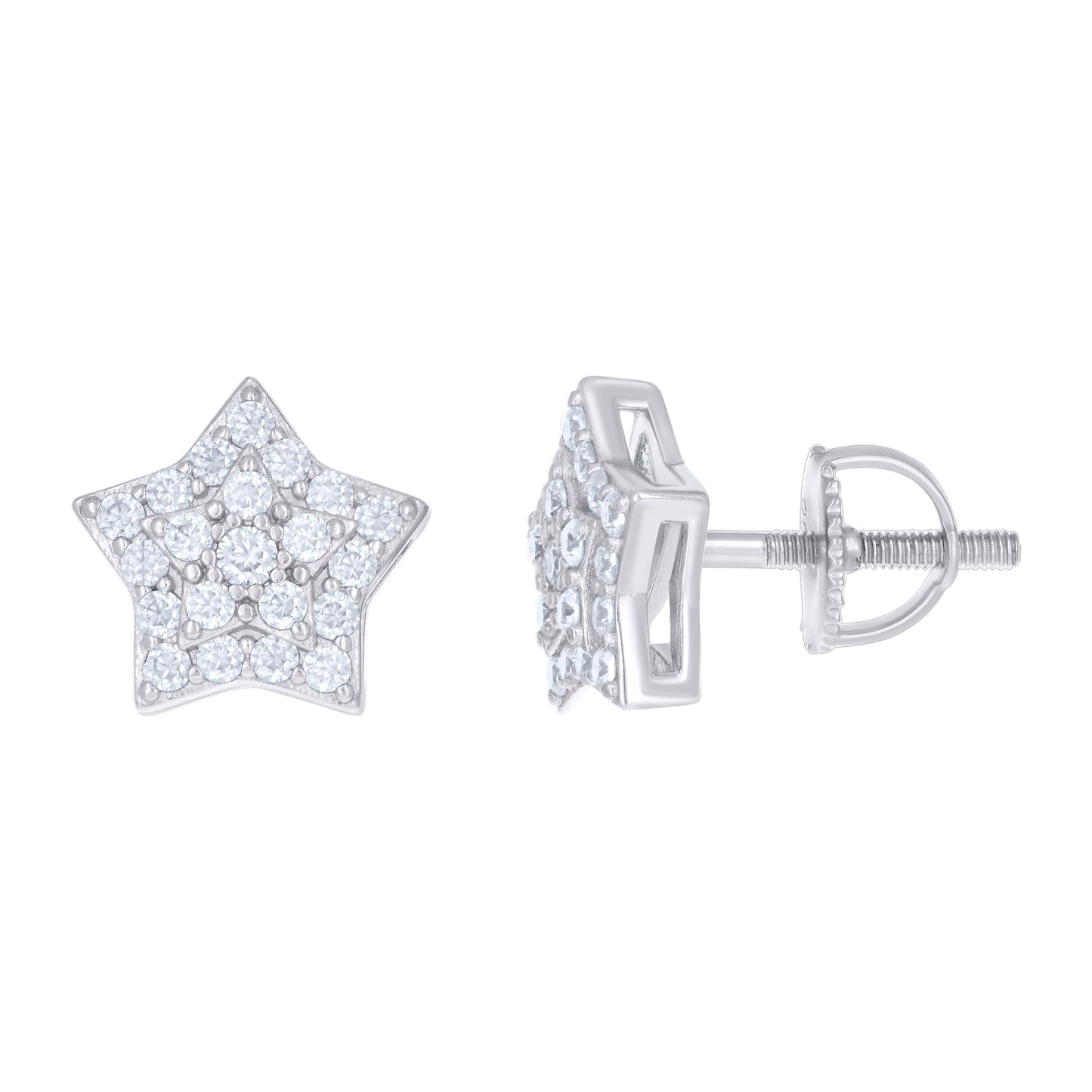 925 Sterling Silver R:0.55Ctw Moissanite Earring 1