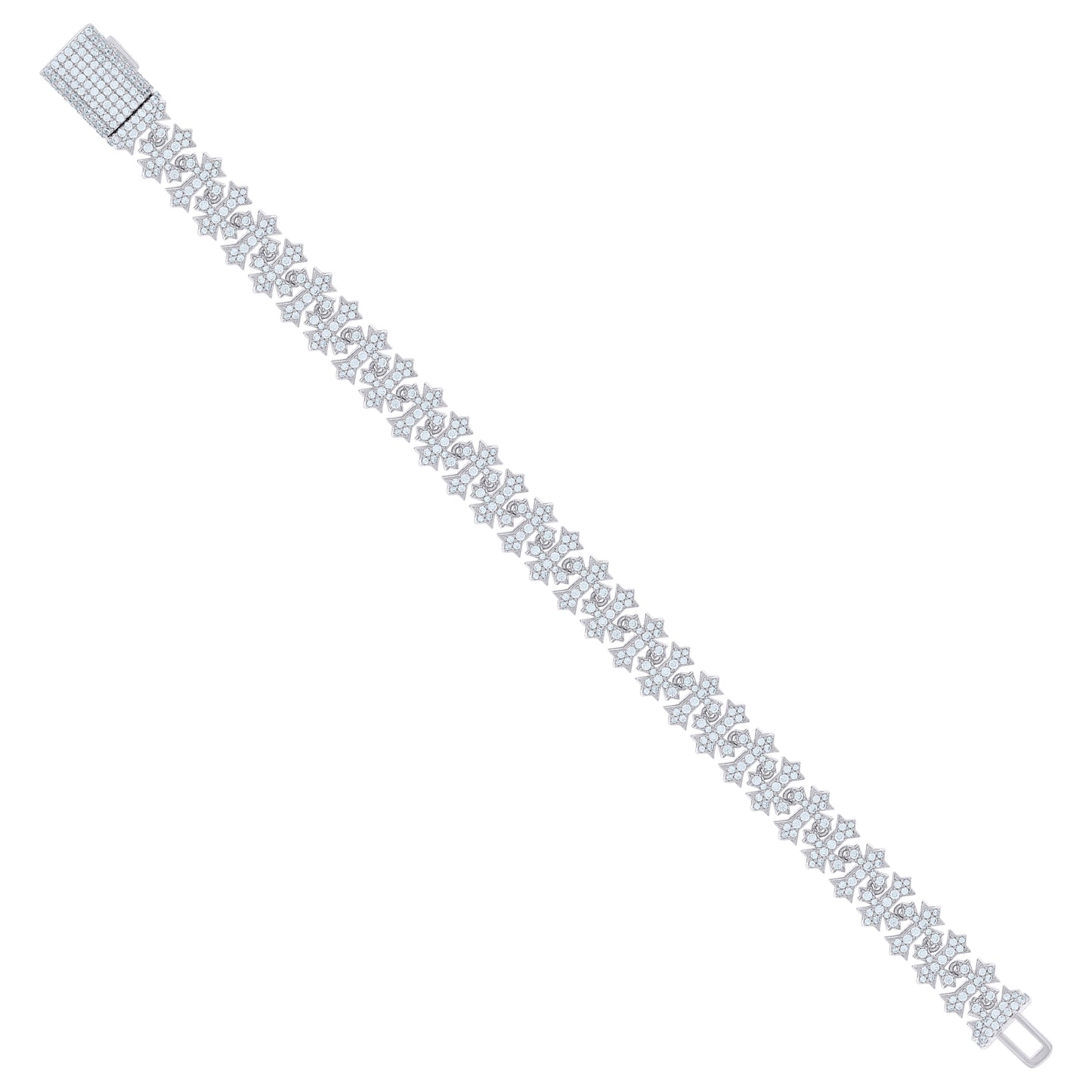 925 Sterling Silver Cz Bracelet 10mm-7"