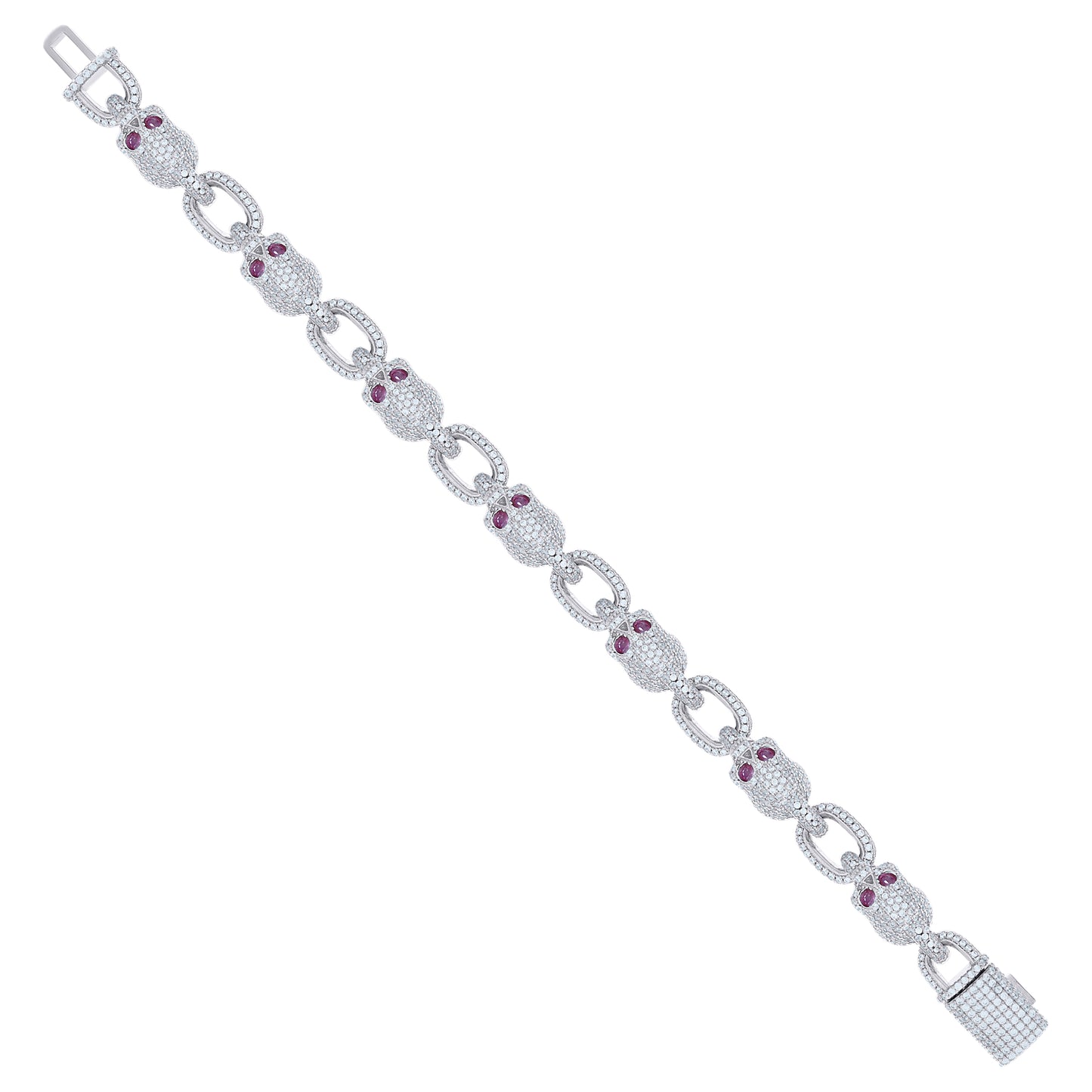 925 Sterling Silver Cz Bracelet 8"