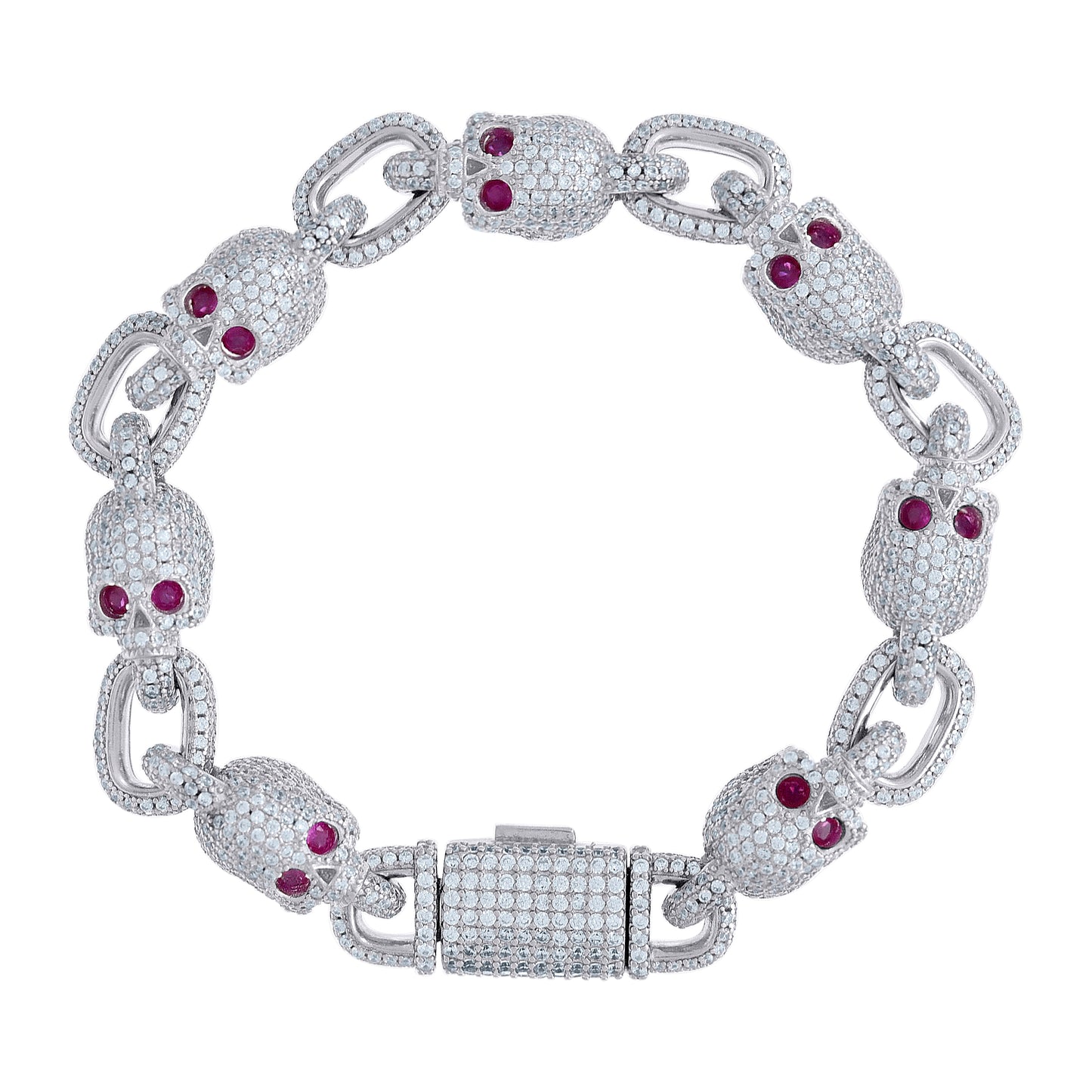 925 Sterling Silver Cz Bracelet 8"