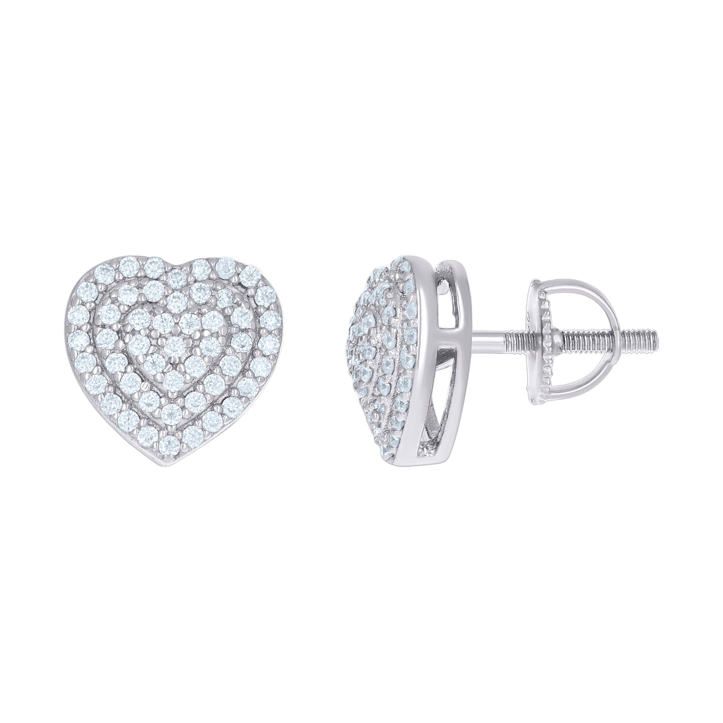 925 Sterling Silver Cz Earring 10mm