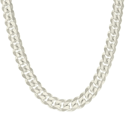 925 Silver Solid Miami Cuban Chain 12.8mm