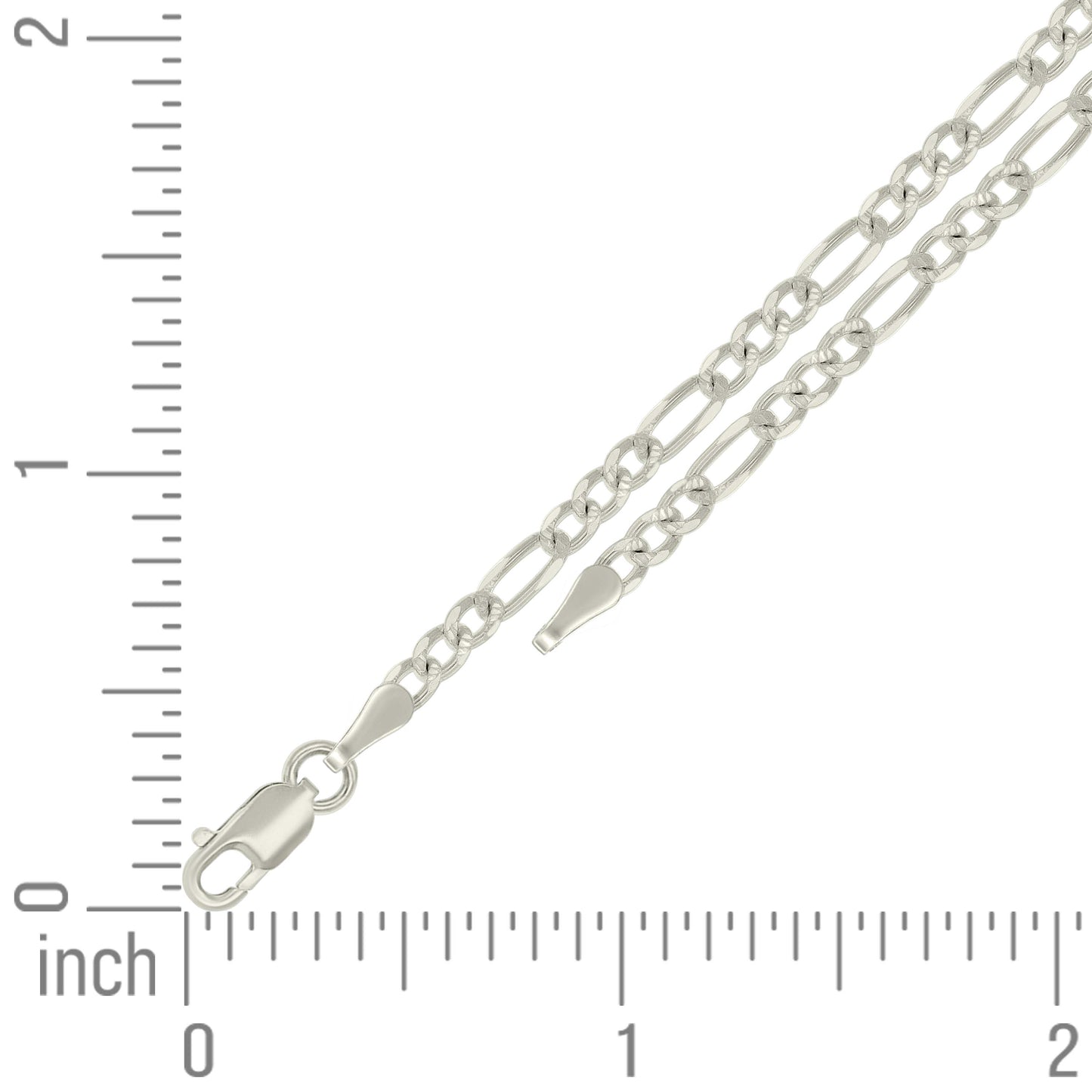 925 Silver Solid Pave Classic Figaro 3.0mm