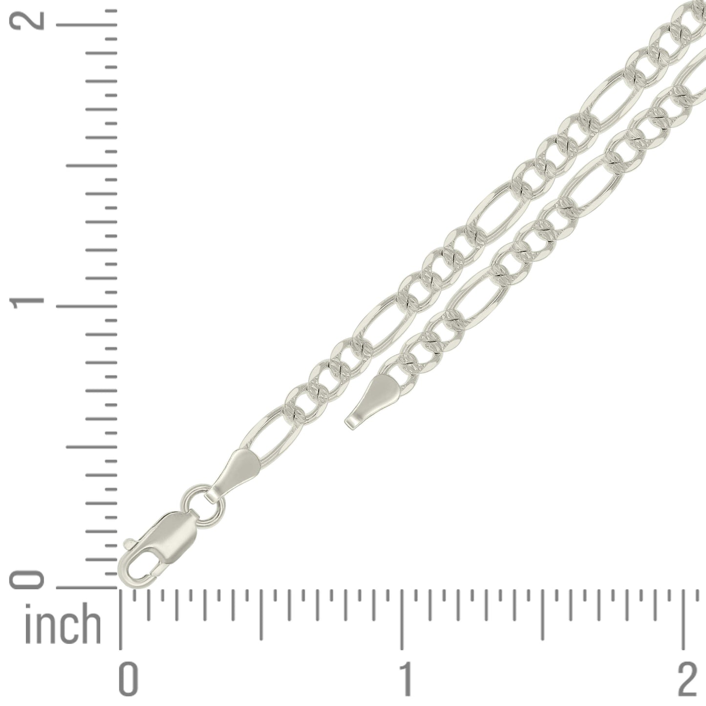 925 Silver Solid Pave Classic Figaro 4.0mm