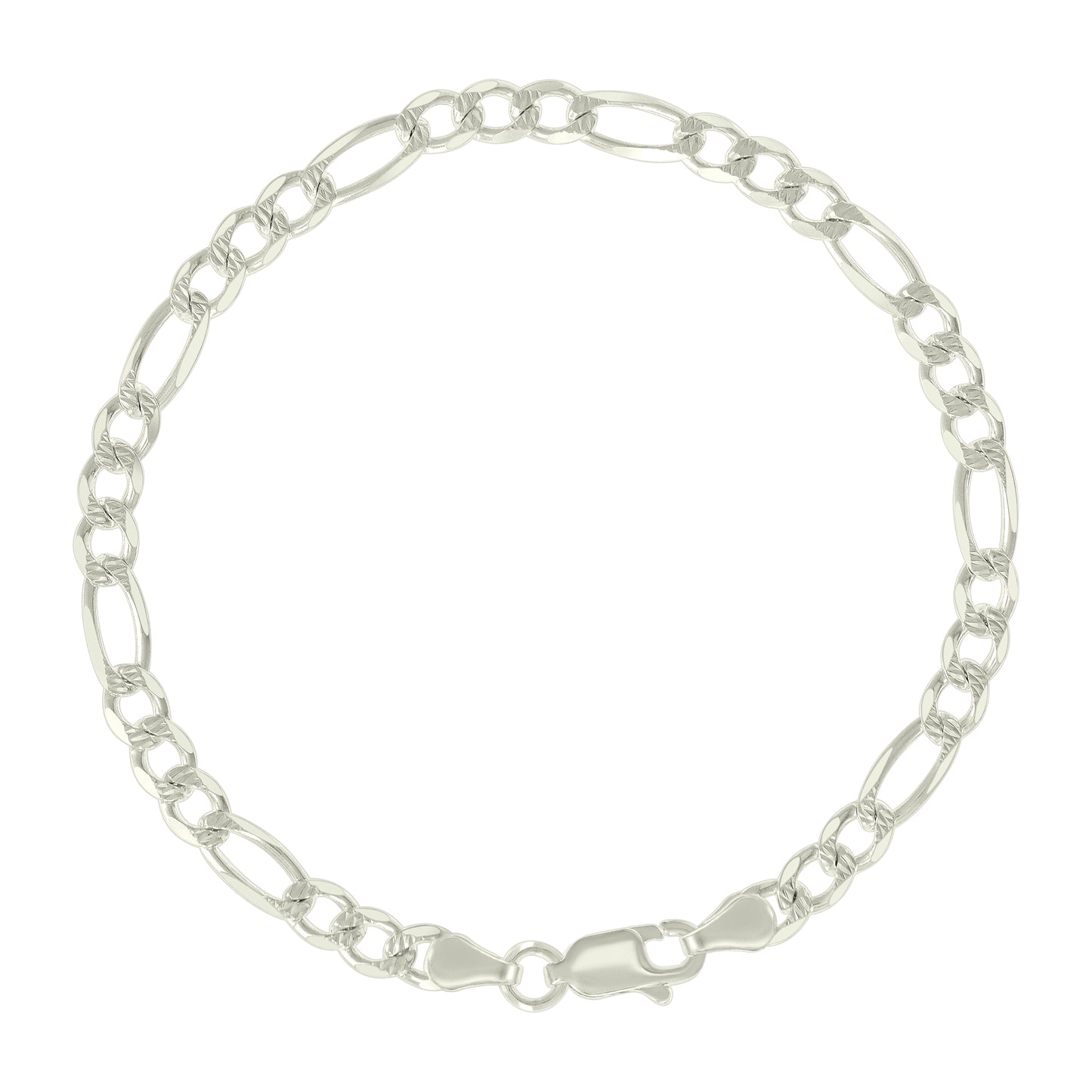 925 Silver Solid Pave Classic Figaro 5.0mm