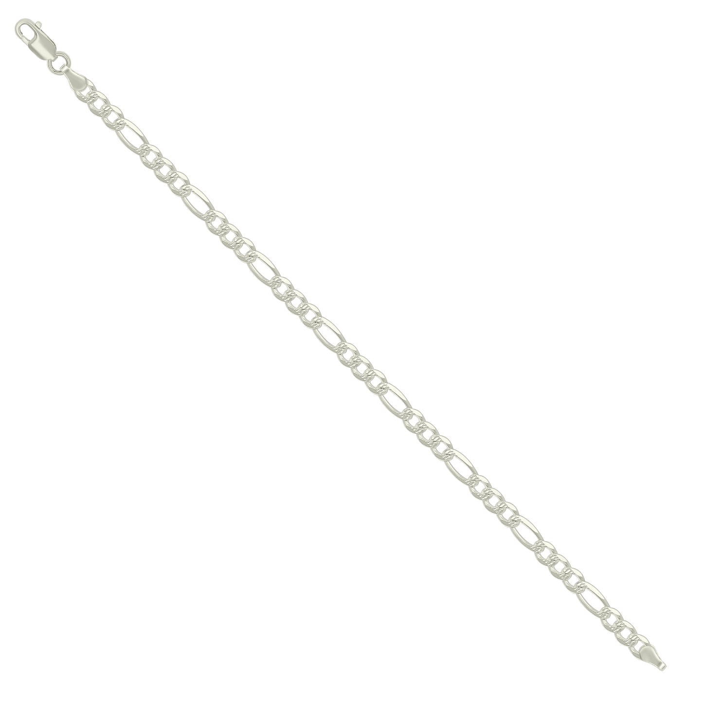 925 Silver Solid Pave Classic Figaro 5.0mm