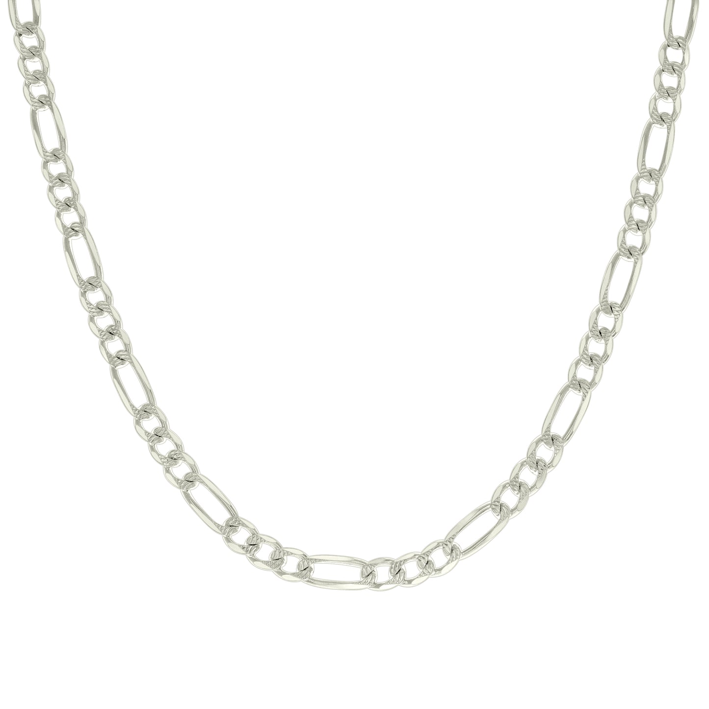 925 Silver Solid Pave Classic Figaro 6.0mm