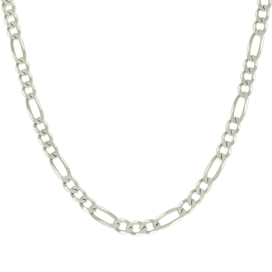 925 Silver Solid Pave Classic Figaro 7.0mm