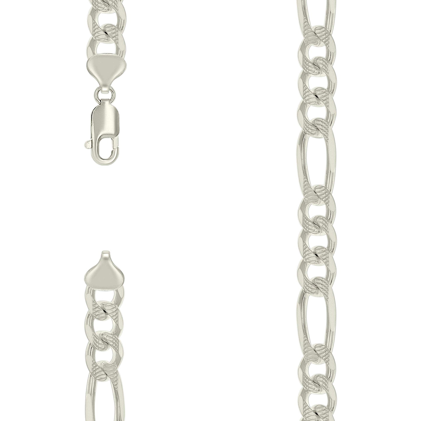 925 Silver Solid Pave Classic Figaro 9.5mm