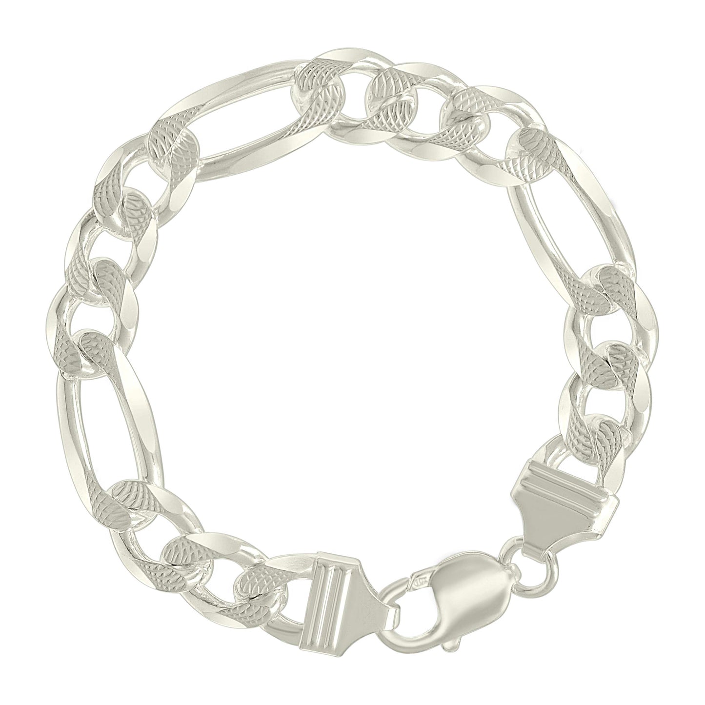 925 Silver Solid Pave Classic Figaro 11.0mm
