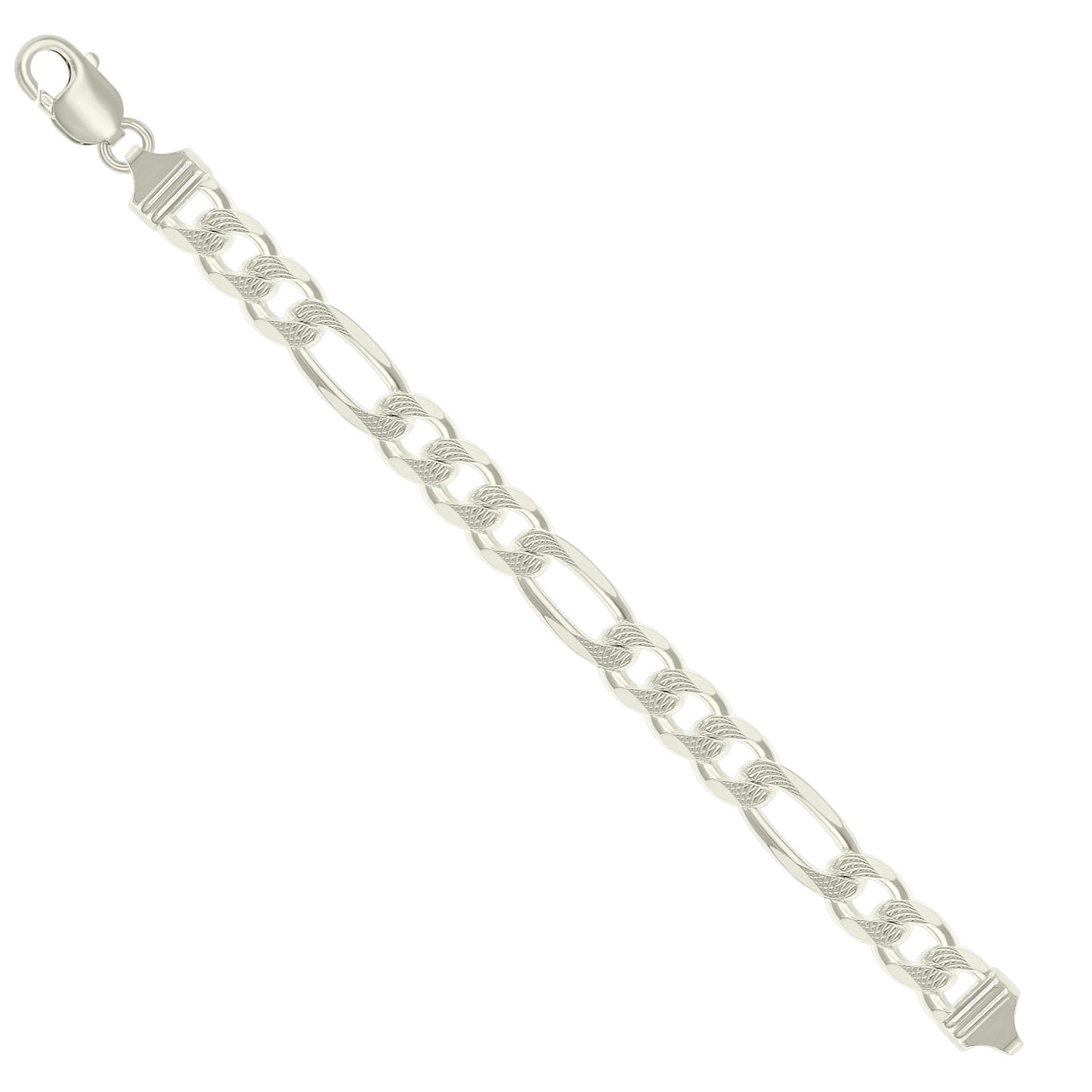 925 Silver Solid Pave Classic Figaro 11.0mm