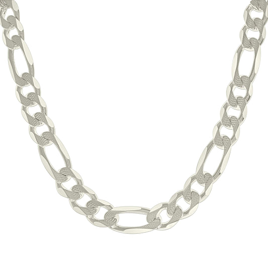 925 Silver Solid Pave Classic Figaro 13.0mm