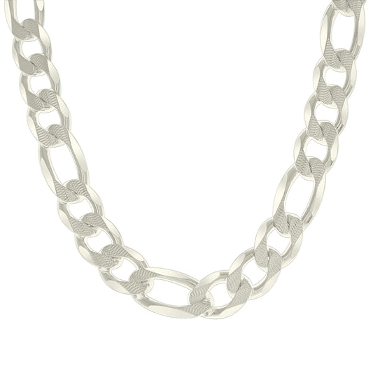 925 Silver Solid Pave Classic Figaro 14.0mm