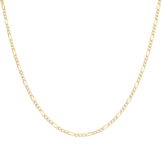 925 Silver Pave Super Flat Figaro Chain 2.6mm