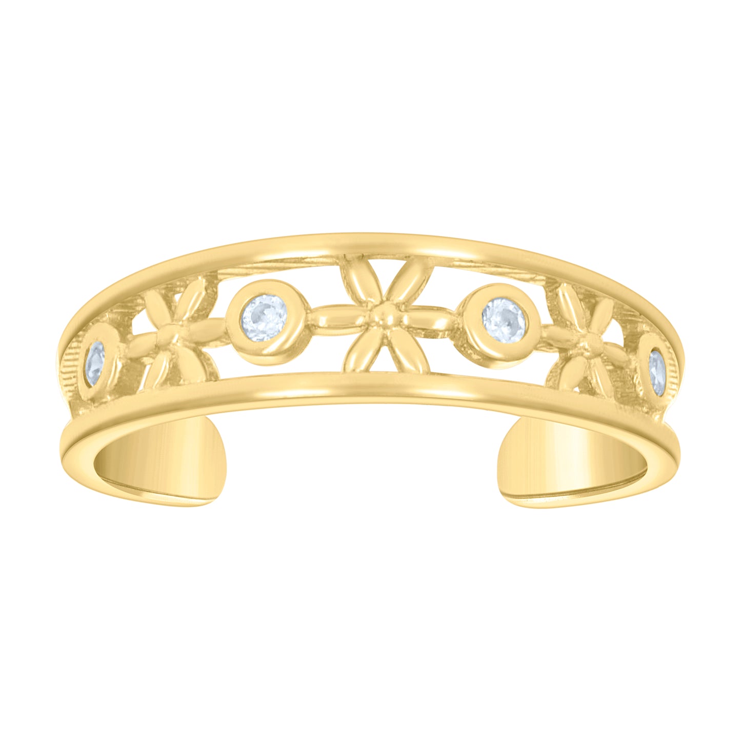 10Kt Gold Cz Toe Ring