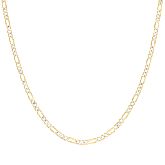 925 Silver Pave Super Flat Figaro Chain 3.6mm