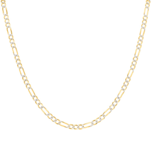 925 Silver Pave Super Flat Figaro Chain 4.0mm