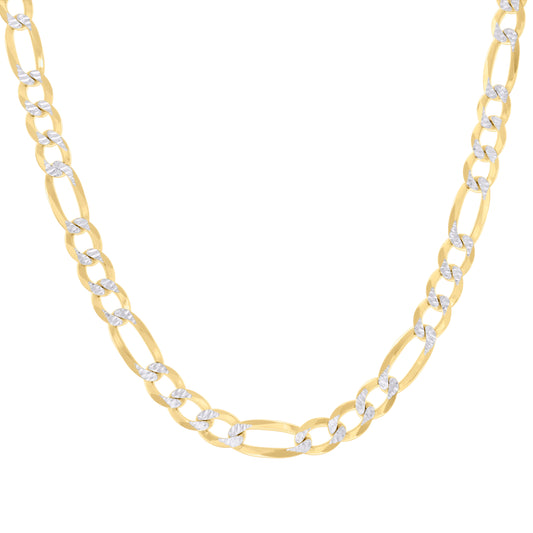 925 Silver Pave Super Flat Figaro Chain 8.2mm