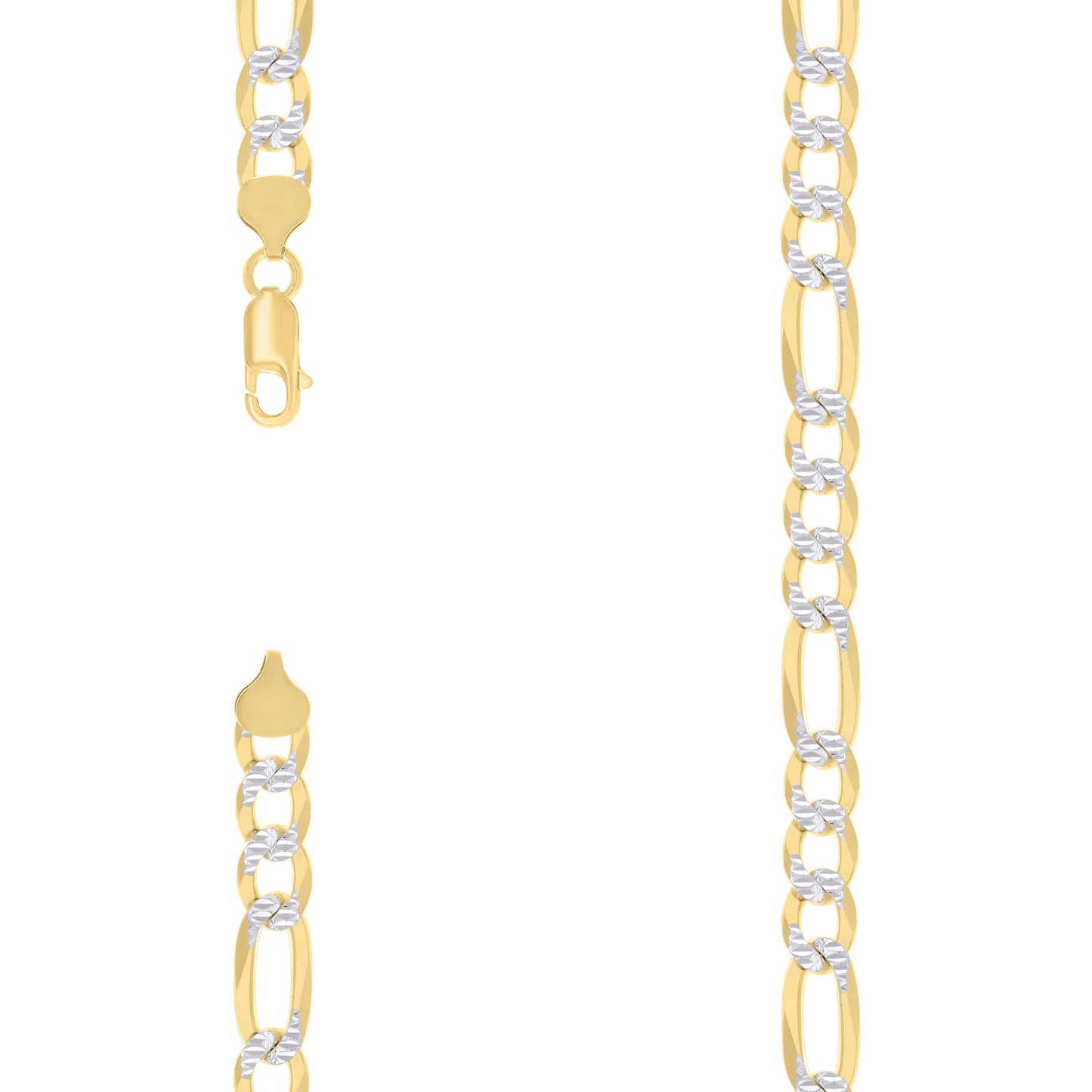 925 Silver Pave Super Flat Figaro Chain 8.2mm