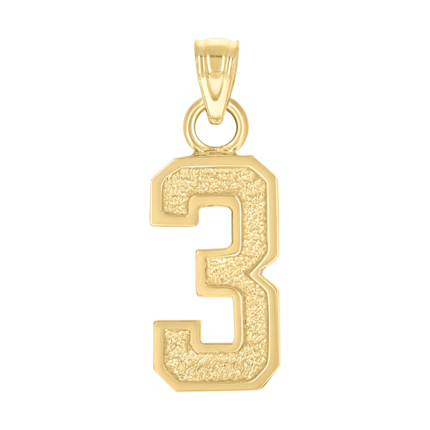 14Kt Gold Pendant Number "3"